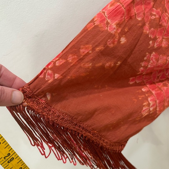 American Rag Red Tie-Dye Boho Ruana - Picture 11 of 11